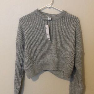 UO cropped grey knit sweatshirt